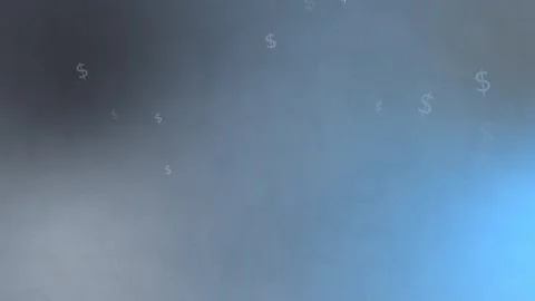 Blue gray gradient with floating glowing dollar symbols, Seamless Animation Stock Footage 341858239