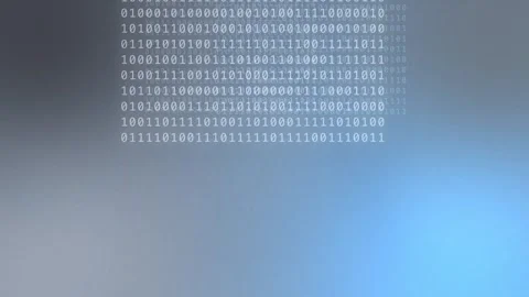 Blue gray gradient with glowing binary code block, Seamless Loop Stock Footage 341858015