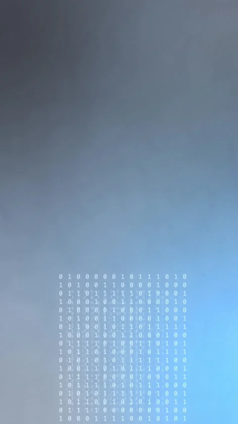 Blue gray gradient with glowing binary code block, Seamless Animation Stock Footage 341858111