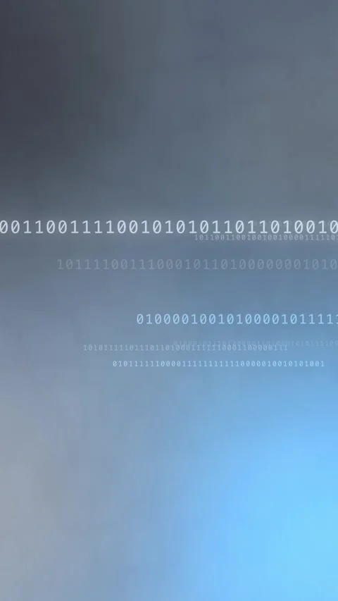 Blue gray gradient with horizontal glowing binary code, Loop Animation Stock Footage 341858050