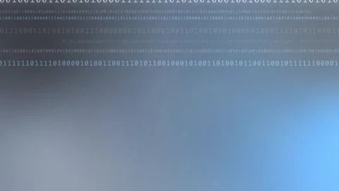 Blue gray gradient with horizontal glowing binary code, Looping Background Stock Footage 341858214