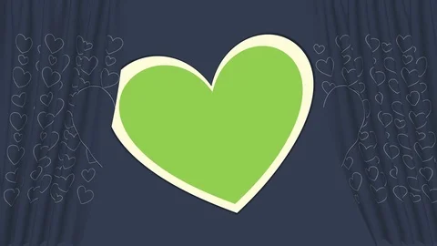 Blue-Gray Special Message motion curtain card of Empty Lime screen Stock Footage 102841701