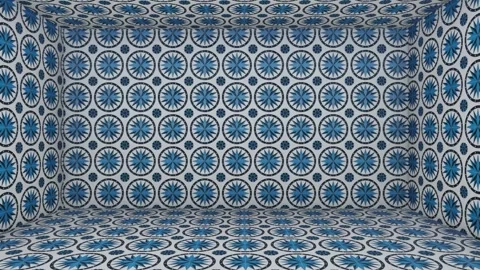 Blue Gray Tiled Surface Room Stock Footage 318955820