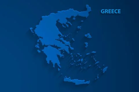 Blue Greece map background, vector Stock Illustration