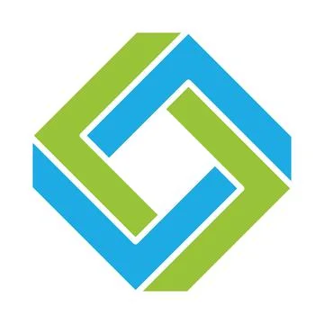 Blue green 3D impossible square Illustrazione stock