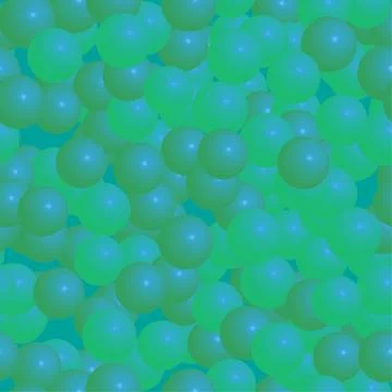 Blue Green Balls Seamless Pattern on Green Background Illustrazione stock