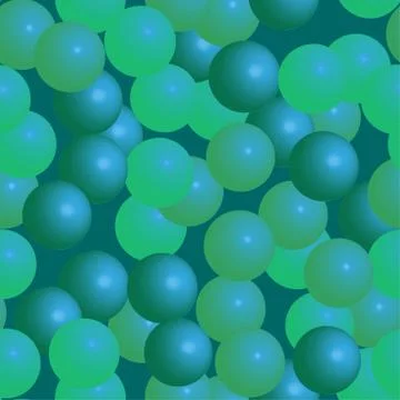 Blue Green Balls Seamless Pattern on Green Background Illustrazione stock