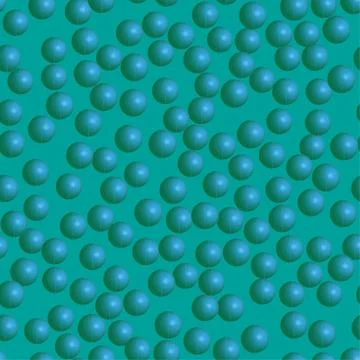 Blue Green Balls Seamless Pattern on Green Background Stock Illustration