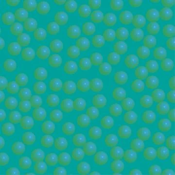 Blue Green Balls Seamless Pattern on Green Background Illustrazione stock
