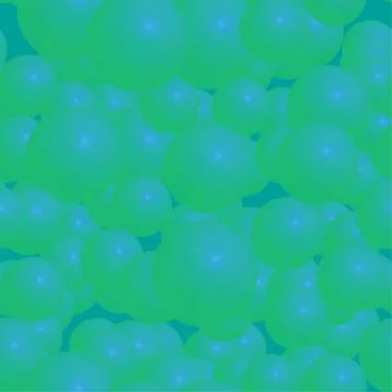 Blue Green Balls Seamless Pattern on Green Background Stock-Illustration