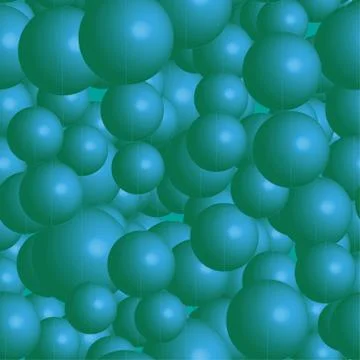 Blue Green Balls Seamless Pattern on Green Background Stock Illustration