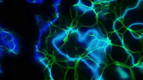 Blue-green beams of light having a plasma structure Stock Footage 202086046