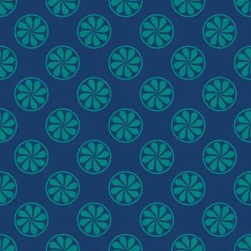 Blue green boho mandala pattern Stock Illustration