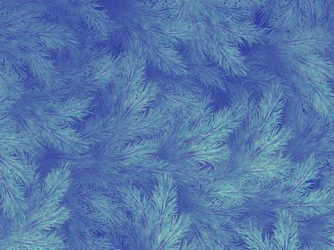 Blue green branches of a fur-tree, spruce or pine with copyspace. EPS 10 Illustrazione stock