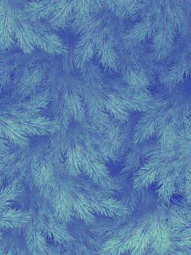 Blue green branches of a fur-tree, spruce or pine with copyspace. EPS 10 Stock Illustration
