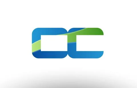 Blue green cc c c alphabet letter logo combination icon design Stock Illustration