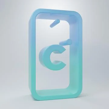 Blue-green Celsius icon isolated on grey background. Minimalism concept. 3D.. Illustrazione stock