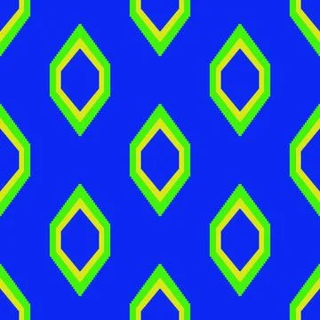 Blue green chevron ikat pattern Stock Illustration