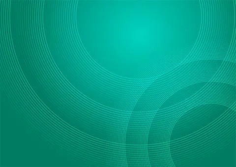 Blue green circular lines abstract geometric tech background Illustrazione stock