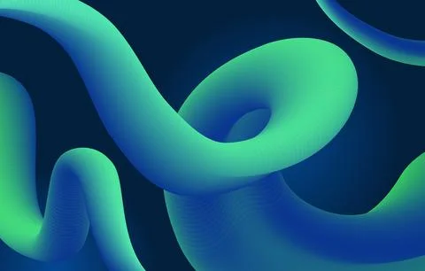 Blue Green Combo Fluid Flow Stock Illustration