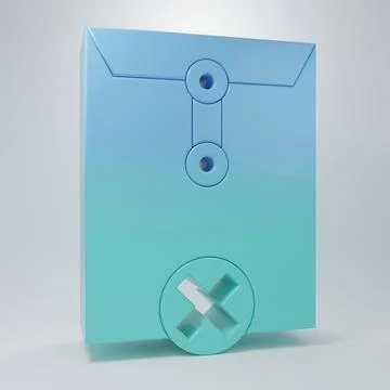 Blue-green Delete envelope icon isolated on grey background. Delete or erro.. Stockillustratie