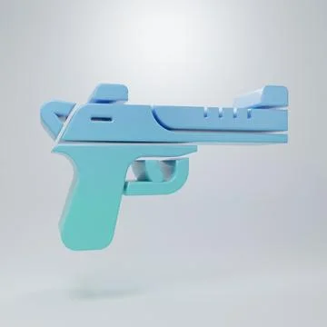 Blue-green Desert eagle gun icon isolated on grey background. Minimalism co.. イラスト素材