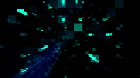 Blue Green Digital Feedback Loop Stock Footage 12248903
