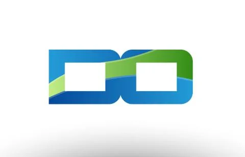 Blue green do d o alphabet letter logo combination icon design Stock Illustration