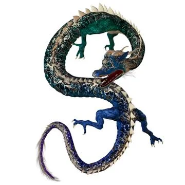 Blue green dragon Stock Illustration