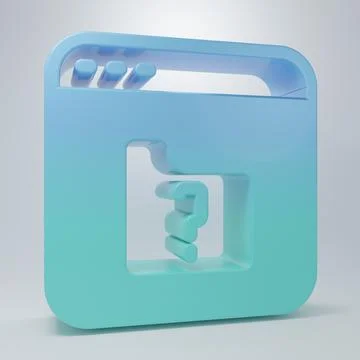 Blue-green File missing icon isolated on grey background. Minimalism concep.. Stock Illustration