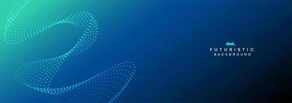 Blue Green Gradient Flowing Dot Waving Geometric Technology Abstract Background Stock Illustration