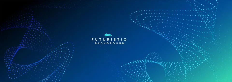 Blue Green Gradient Flowing Dot Waving Geometric Technology Abstract Background Illustrazione stock