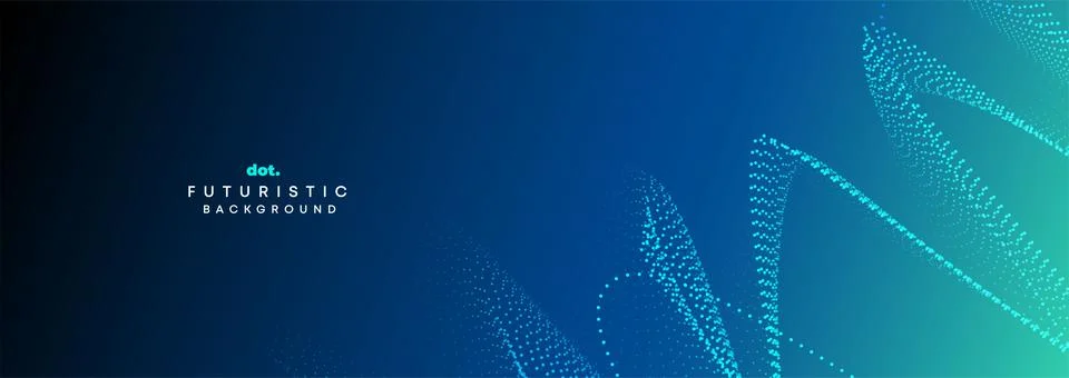 Blue Green Gradient Flowing Dot Waving Geometric Technology Abstract Background Stock Illustration