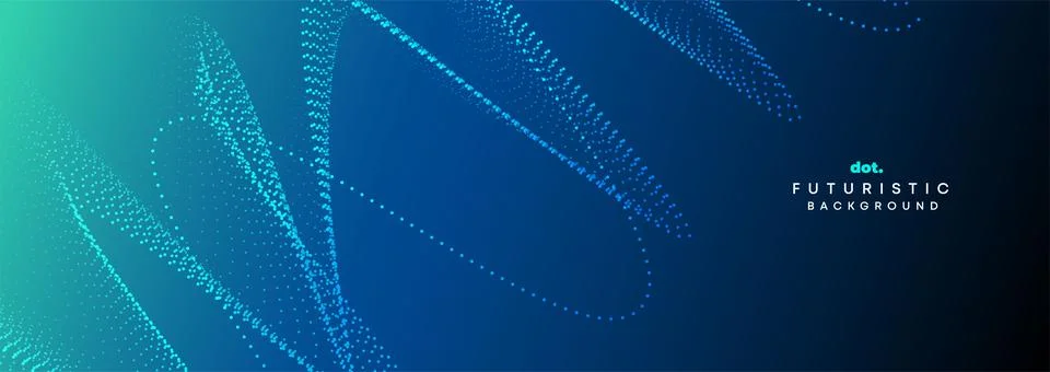 Blue Green Gradient Flowing Dot Waving Geometric Technology Abstract Background Stock Illustration