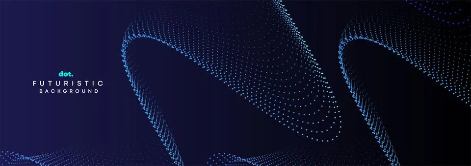 Blue Green Gradient Flowing Dot Waving Geometric Technology Abstract Background Stock Illustration
