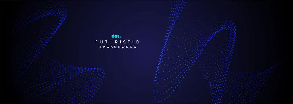 Blue Green Gradient Flowing Dot Waving Geometric Technology Abstract Background Stock Illustration