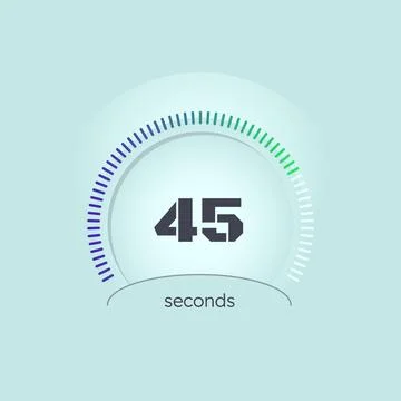 Blue green gradient radial dots circular countdown seconds Stock Illustration