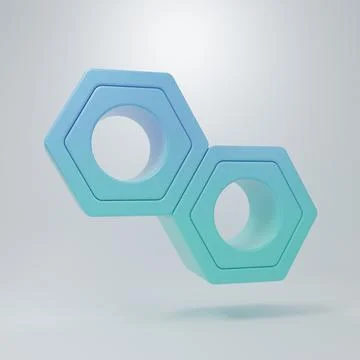 Blue-green Hexagonal metal nut icon isolated on grey background. Minimalism.. 스톡 일러스트