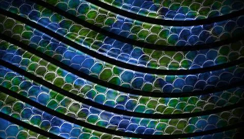 Blue Green Iridescent Fish Scale Texture Stock Illustration