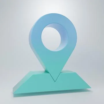 Blue-green Map pin icon isolated on grey background. Navigation, pointer, l.. イラスト素材