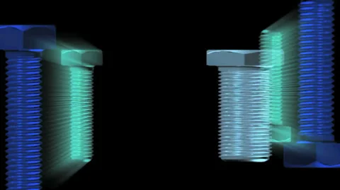 Blue Green Screws visual loop 720p Stock Footage 34902873