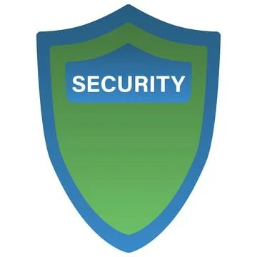 Blue-green shield with a gradient fill. Security イラスト素材
