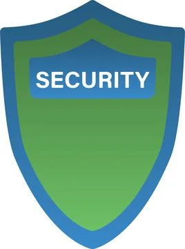 Blue-green shield with a gradient fill. Security Stock Illustration