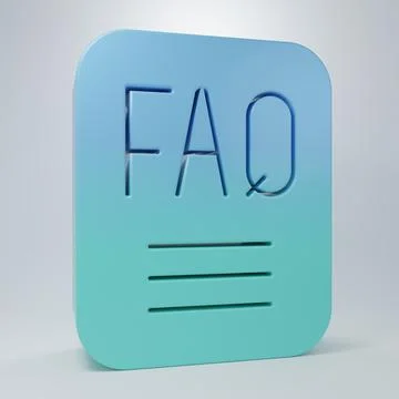 Blue-green Speech bubble with text FAQ information icon isolated on grey ba.. Stock Illustration