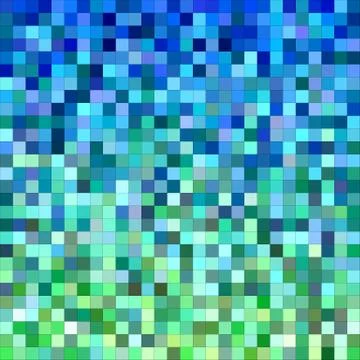 Blue green square mosaic vector background design Stock Illustration