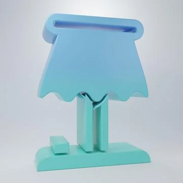 Blue-green Table lamp icon isolated on grey background. Minimalism concept... 스톡 일러스트