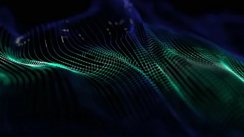 Blue green technology background. Abstract 80s neon design. Seamless loop tech Stock Footage 170219474