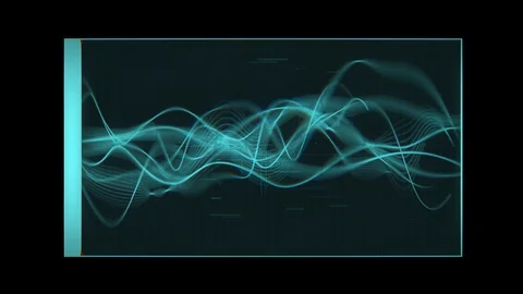 Blue-Green Tinted Illustrated Waveform Heads Up Display Panel Stock Footage 105583539