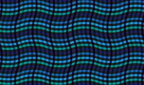 Blue Green Wave Grid  Abstract Optical Illusion Pattern Design Illustrazione stock