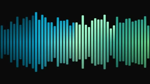 Blue to green waves pulse against a dark background 動画素材 342153313